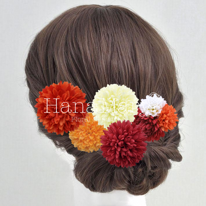 暖色ヘアアクセサリー