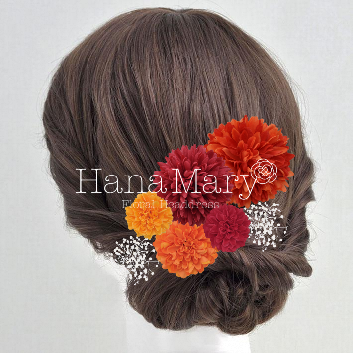 暖色ヘアアクセサリー