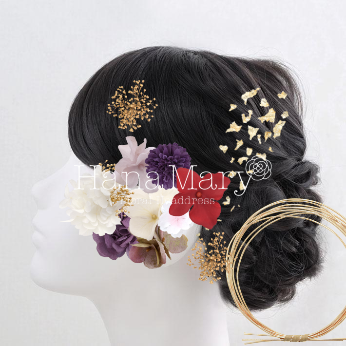 紫陽花と花